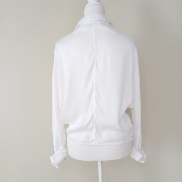 Anthropologie Cloth & Stone Tie Front Button Down Blouse White Size Large - Picture 4 of 7